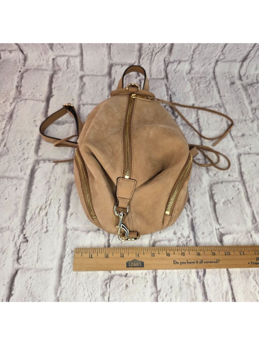 Rebecca Minkoff Julian Backpack Tan Brown Leather Gold Hardware - Picture 13 of 14